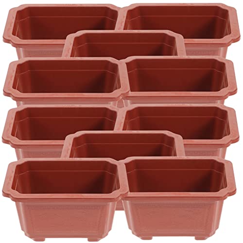 Eringogo Bonsai Tree Kit 10 Pcs Bonsai Training Pots, 7X5X3 Bonsai Plants Growing Pot Plastic Oval Planter Pot With Drainage Holes, Large Deep Flower Pot For Nursery, Garden, Balcony Bonsai Tree #TOP26