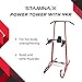 Stamina X Power Tower with VKR - Dip Bar Pull Up Bar Station with Smart Workout App - Dip Bars for Home Workout - Up to 250 lbs Weight Capacity - Red