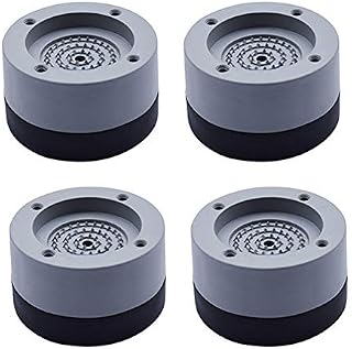 4 PCS Washing Machine Feet Pads, KAIISSA 4 cm Universal Vibration Damper, Anti-slip Anti-vibration Rubber Mats Silent Feet for Washing Machine and Dryer Refrigerator Raise Height Reduce Noise (Gray)