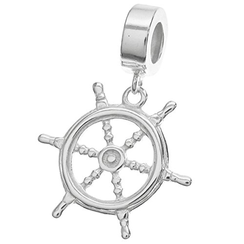 Dreambell 925 Sterling Silver Ship Helm Rudder Dangle Bead For