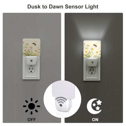 Image of Floral Sunflowers LED Plug-in Night Light Set of 2 for Corridors