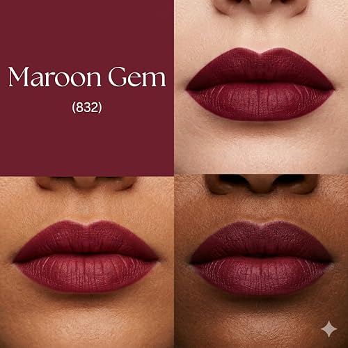 Image of BARELOVE SLAY All Day Non-Drying Liquid Lipstick for Women with Matte Finish One Swipe Application | Highly Pigmented |Smooth Glide Formula | Long Lasting | Transferproof | 12 ml | 832-MAROON GEM