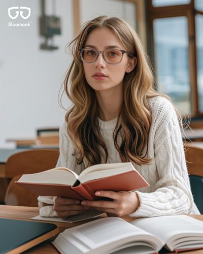 Image of Bloomoak Rose Migraine Glasses,FL-Flex Light Sensitivity Relief Tinted Glasses for Indoor Fluorescent Glare /Women