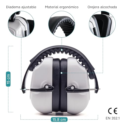 CASCOS INSONORIZACION PARA ESTUDIAR | Cascos Antiruido Adultos | Cascos Insonorizados | Auriculares Aislantes Ruido Estudiar | Cascos Antiruido Para Estudiar | Estudio, Oposiciones, Autismo | 33dB - imagen 4