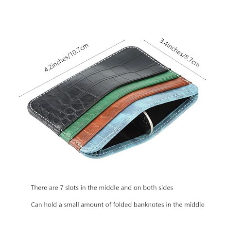 PU Leather Ultra-thin Wallet, Retro Double-sided Card Insertion Wallet, Minimalist Credit Card Protection Cover, Multi Slot Card Holder Card Bag (Green)2