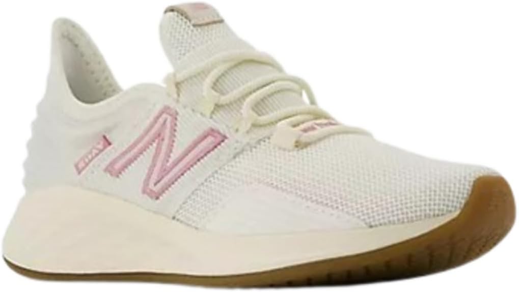New Balance Kid's Fresh Foam Roav V1 Lace-Up Running Shoe, Sea Salt/Pink Taffy/Rose Sugar, 13.5 M Little Kid