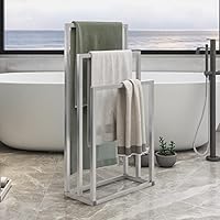BOFENG Heavy Duty Freestanding Towel Rail Chrome Towel Rack Towel Stand