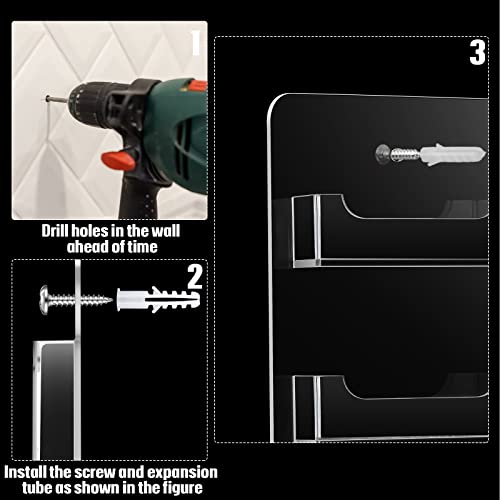 Lincia Acrylic Business Card Holder Wall Mount Clear Sticker Display Rack Multiple Card Holders Clear Acrylic Card Organizing Sticker Display Stand Pre Drilled Acrylic Display (16 Pocket) #TOP4