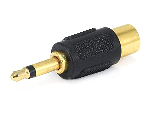 Adaptador Mono 3.5mm Macho a RCA Hembra Dorado 2 Piezas miniatura 1