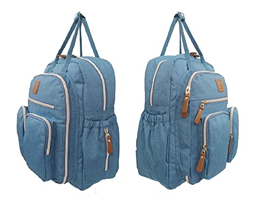 MOCHILA MATERNIDADE BOLSA MOMMY BAG ESPAÇOSA E RESISTENTE (Azul Claro)