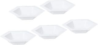 PATIKIL Hexagonal Weigh Boats, 5 Pack Plastic Small Scale Trays Powder Dispenser for Weighing Mixing, White
