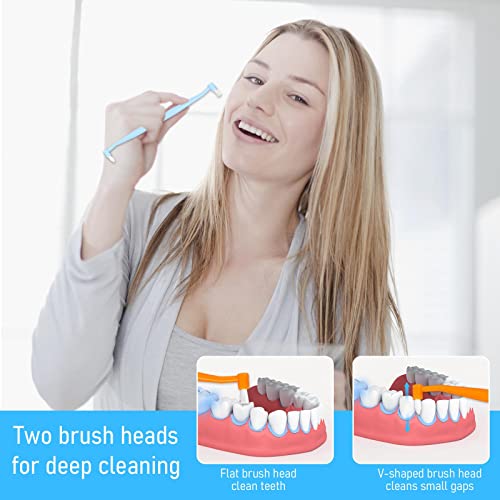 Braces Toothbrush,4 Pcs Double-Ended Orthodontic Toothbrush Interspace Brush Tuft Toothbrush Tiny Small Soft Trim Head And Flat Head End Tuft Toothbrush For Braces And Teeth Detail Cleaning #TOP5