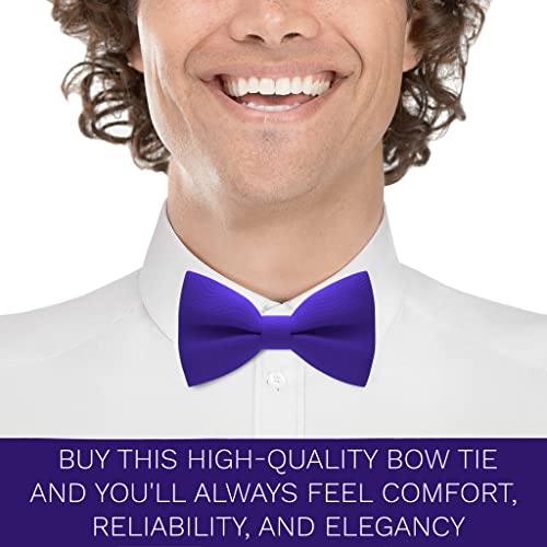 Bow Tie House New Babies Classic Pre-Tied Bow Tie Formal Solid Tuxedo (Small, Dark Purple) #TOP4