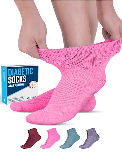 Doctor's Select Diabetic Socks For Women And Men - 4 Pairs | 1/4 Length Diabetic Socks Women | Womens Diabetic Socks | Wide Socks For Women #TOP1