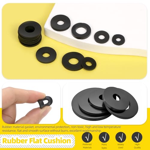 Image of 150Pcs Aluminum & Copper Oil Drain Plug Washers & Seals with Rubber Flat Washers, Compatible with Toyota /Audi /BMW (M10 M12 M14 M16 M18)