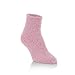 Berry Pink Ultra-Soft Knit Comfort Quarter Length Cozy Socks with Grippers