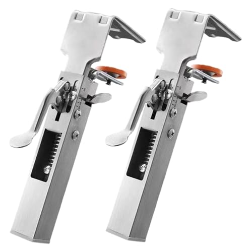 2Pcs Drawer Front Installation Clamps 21 to 50mm Width Drawer Front Clamps Right Angle Stainless Steel Adjustable Fixing Clamp with Press Handle