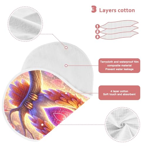 Valentines Owl Heart Purple Baby Burp Cloths Muslin Soft Burp Cloth Rags Cotton Burp Clothes Absorbent for Unisex Boy Newborn Girl 1 Pack 22x11 Inches3