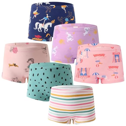 benetia Ropa interior de algodón suave para niña, paquete de 6-8, Multicolor 13, 9-10 años