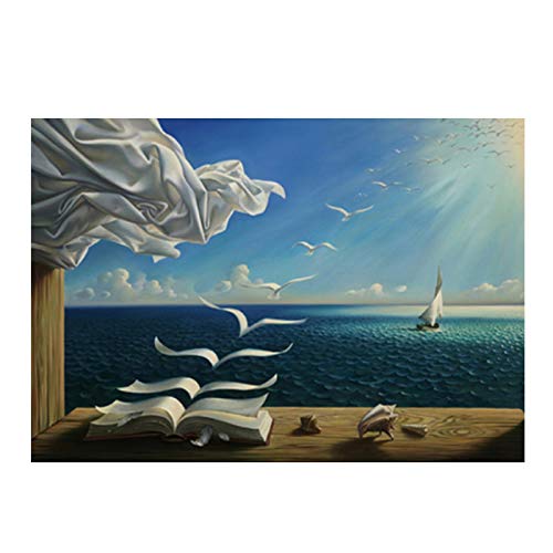 LLNN Peinture Salvador Dali cadre Pop Art photo déco,    décoration de salon d'art sur toile - prêt à accrocher 40x50cm avec cadre Cover