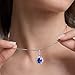 StiloVero Princess Diana Necklace, 3.75 ct Lab Grown Blue Sapphire Pendant for Women, Halo Sapphire Necklace in Rhodium Plated 925 Sterling Silver, Royal Blue Jewelry, Anniversary Birthday Gift for Her