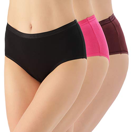 Image of Amante Solid Cotton Full Brief Panty Pack(Pack of 3)