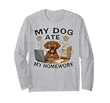Photo Gallery dog ate my homework funny golden retriever lover boys girls maglia a manica Photo Gallery dog ate my homework funny golden retriever lover boys girls maglia a manica