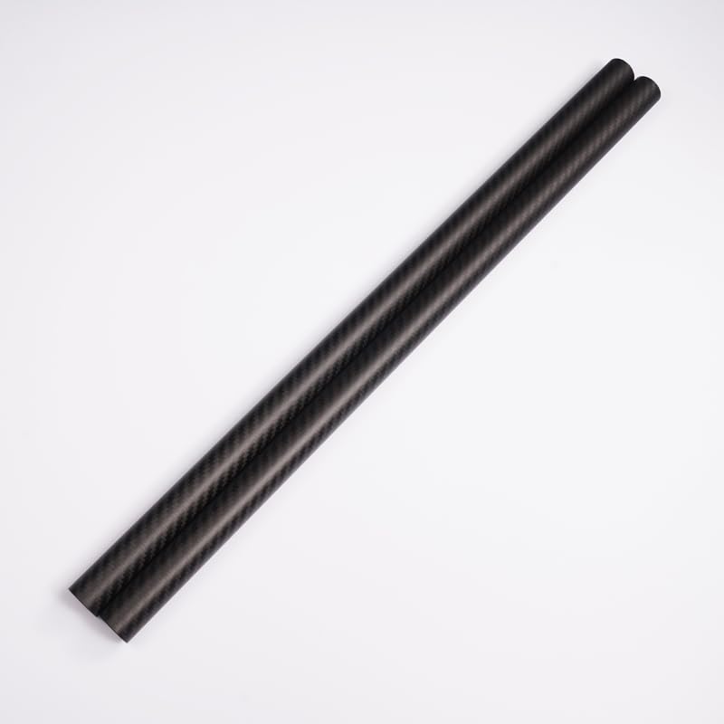 2pcs/Bag 25*23*500 1.0mm Thickness Twill Matte 3K 100% Carbon Fiber Round Tube in Stock - (Color: 2pcs 25X23X500)