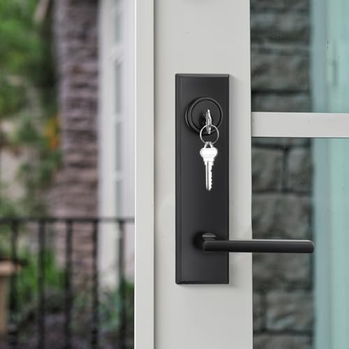 Image of Haidms Black Front Door Handle - Entry Door Lever and Deadbolt Set, Matte Black Exterior Door Lock Set, Modern Square Front Door Handles