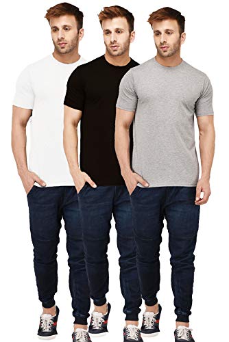 Image of Solid Men Half Sleeve Round Neck T-Shirt (Pack of 3)