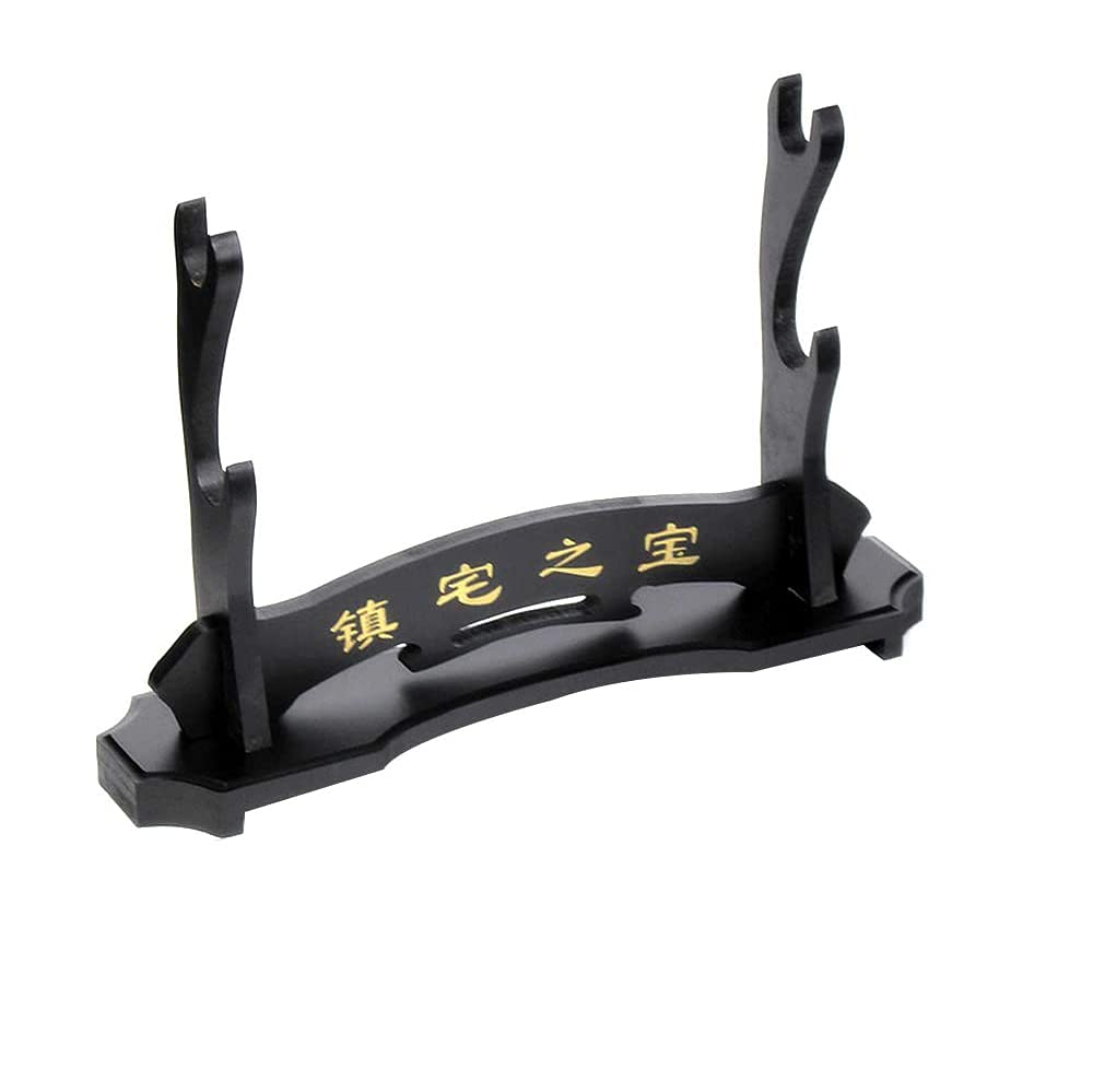 Jonoisax Black Mount Samurai Sword Bracket For Katana Wakizashi Tanto Display Stand,Double Layer