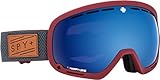Spy Optic Marshall Snow Goggles | Ski, Snowboard or Snowmobile Goggle | Two Lenses with Patented Happy Lens Tech (Herringbone RED-Happy Rose w/Dark Blue Spectra+Happy Light Gray Green w/Lucid RED)