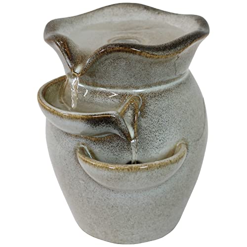 Sunnydaze SSS-633 Cascading Side Tiers 8-Inch Ceramic Indoor Tabletop Fountain cover