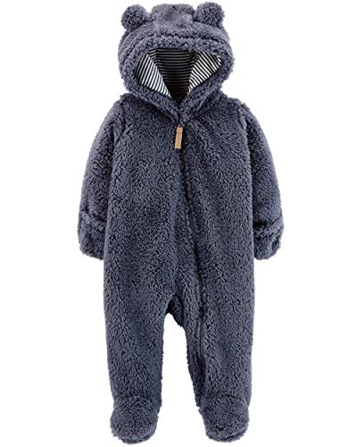 Carter's 0-9 Months Hooded Sherpa Bunting Pram (Navy Sherpa, 9 Months)