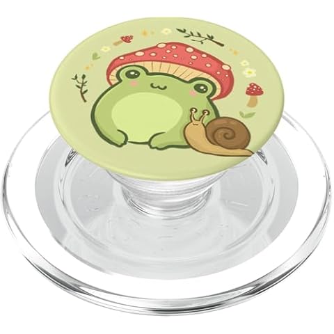 Cottagecore Aesthetic Frog Snail Cute Vintage PopSockets PopGrip for MagSafe Cover