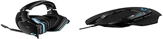 Logitech G635 Wired Gaming RGB Headset, 7.1 Surround Sound, DTS Headphone:X 2.0, 50 mm Pro-G Drivers - Black & 02 HERO High Performance Wired Gaming Mouse, HERO 25K Sensor, 25,600 DPI, PC/Mac - Black