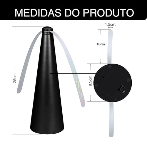 Kit com 2 Ventiladores Repelente de Mesa Espanta Moscas e Mosquitos, Festas, Refeições ao Ar Livre,