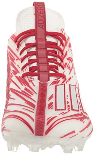 Adidas Men's Adizero Football Shoe, White/Team Power Red/White, 10 #TOP1