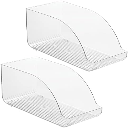 mDesign Organizador compacto de plástico para cocina y despensa para latas altas y delgadas de sodapop, cocina, despensa, refrigerador, paquete de 2