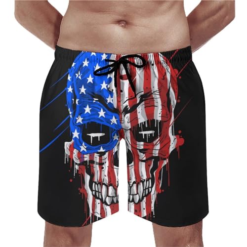 Shorts de bain homme crâne séchage rapide avec poches