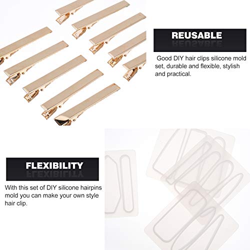 EXCEART 14 Pcs de Resina Grampo de Cabelo Molde Diy Molde de Arte de Silicone para Joias Diy Fundiçã