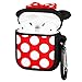 Punswan Minnie Big Dots Airpod Case for Airpods 1&2,Cute 3D Funny Cartoon Character Soft Silicone Catalyst Cover,Kawaii Fun Cool Keychain Design Skin,Fashion Cases for Girls Kids Teens Air pods