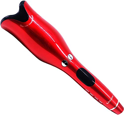 Automatic Hair Curler, Hair Rotating Curling Wand with Extended Ceramic Barrel, Auto Off, Red