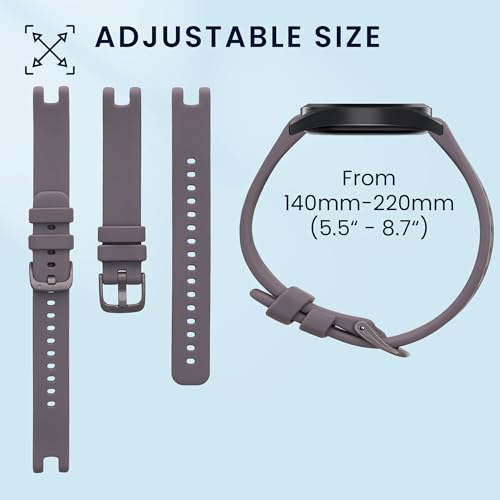 Image of kwmobile Straps Compatible with Garmin Lily Sport Straps - 2x Replacement Silicone Watch Bands - Lavender /Beige