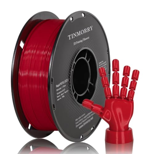 Image of TINMORRY PETG Filament 1.75, Rapid PETG-Eco 3D Printer Filament, Compatible with Most FDM 3D Printers, 1 KG 1 Spool, Red