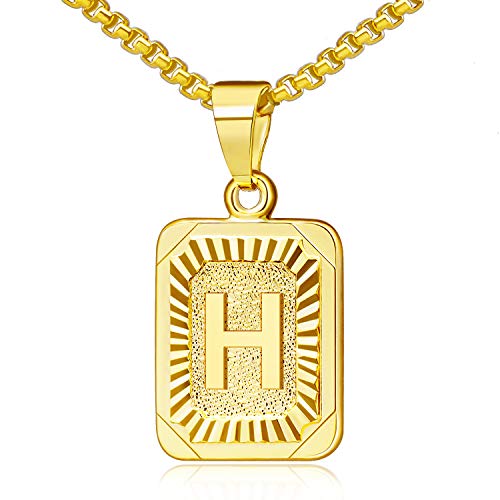 JSJOY Gold Initial Necklaces for Women Gold Pendant Initial Necklaces Monogram Letter H Necklace Gold Necklaces