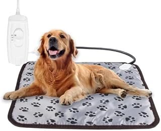 Electric Heated Pad for Pets Dog Cat Heating Pad with Adjustable Settings Waterproof Warm Mat with Chew Resistant Steel Cord 45 x 45cm