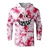 Men Hoodies,Skeleton Hoodie Red Sweatshirt Knitted Sweaters Men's Print Novelty Jumper Mens Shirt Pattern Sewing Xxl V-Neck Collar Formal Casual Office Top Regular Fit (Hot Pink,L) #4