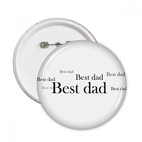 Badge papa meilleur festival citation ronde vêtement décoration cadeau 5pcs S