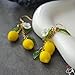WLWDBY Handmade Lemon Earrings | Fruit Country Style Earrings | Lightweight Glass Lemon Earrings | Sweet and Unique Women's Gift